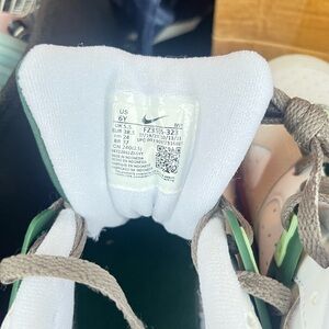 Nike White and Green Athletic Shoes